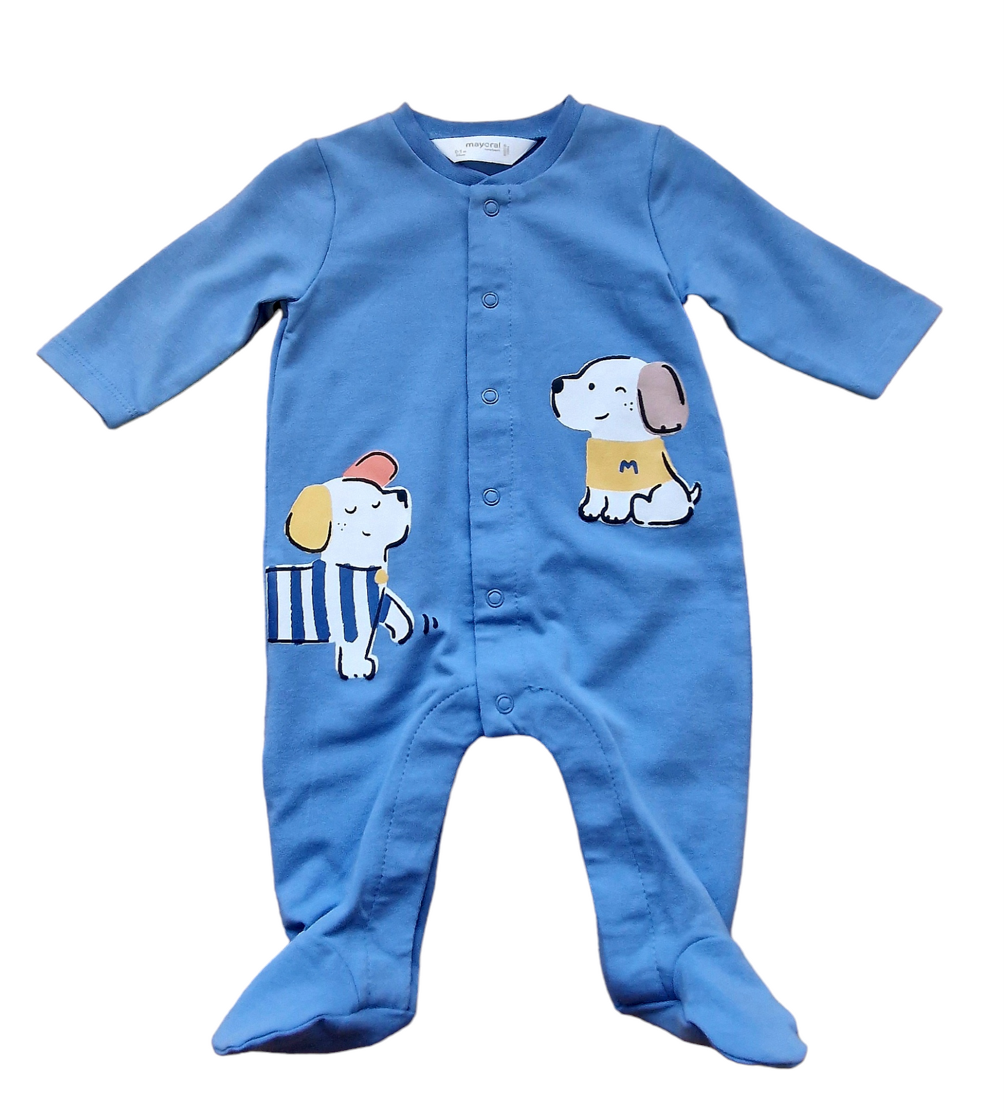 Mayoral Newborn Boys Bold Puppy Print Sustainable Cotton Onesie Twin-Pack