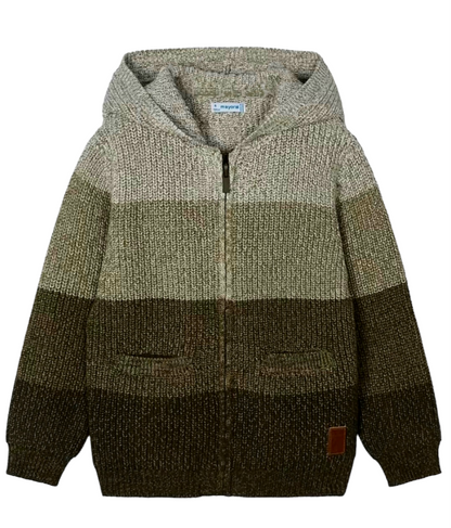 Mayoral Age 4 Boys Chunky Knit Zip Up Cardigan