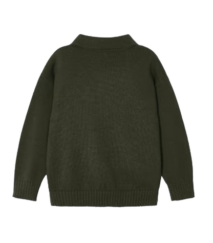 Mayoral Age 4 Boys Green Knitted Polo Jumper