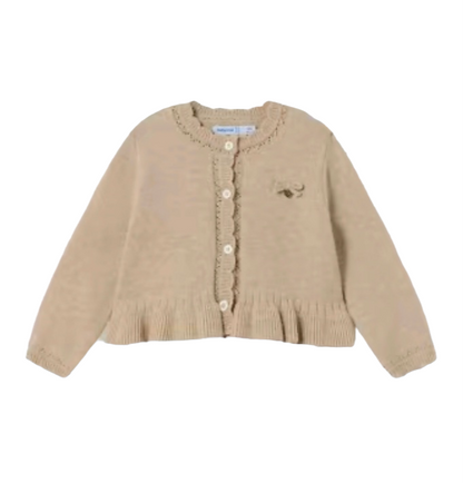 Mayoral 12 Month Girls Beige Knitted Cardigan