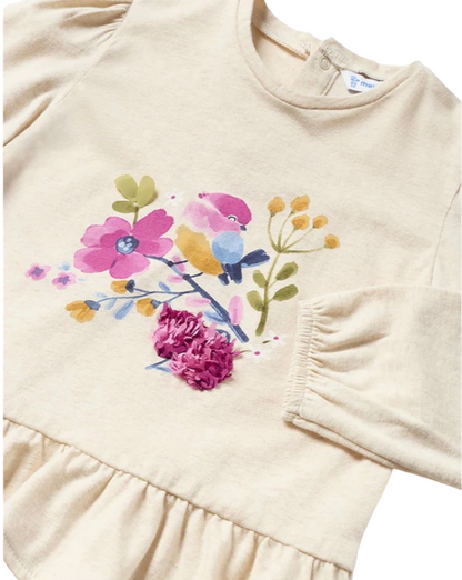 Mayoral 12 Month Girls Bird On Branch Printed Long Sleeved Top