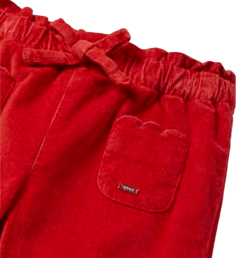 Mayoral 12 Month Girls Blood Orange Slouchy Cord Trousers