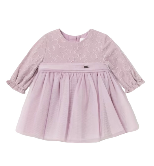 Mayoral Newborn Girls Embroidered Tulle Floral Dress