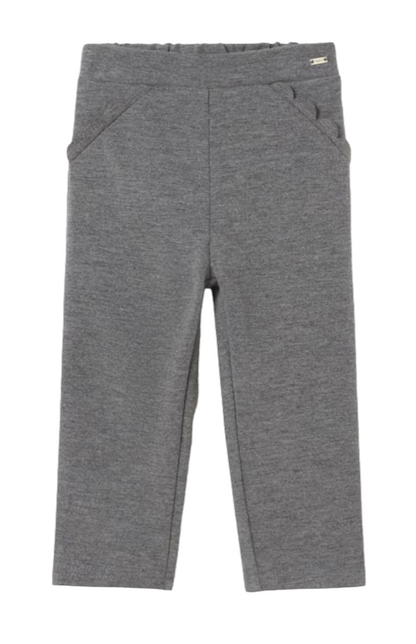 Mayoral 12 Month Girls Grey Marl Straight Leg Trousers