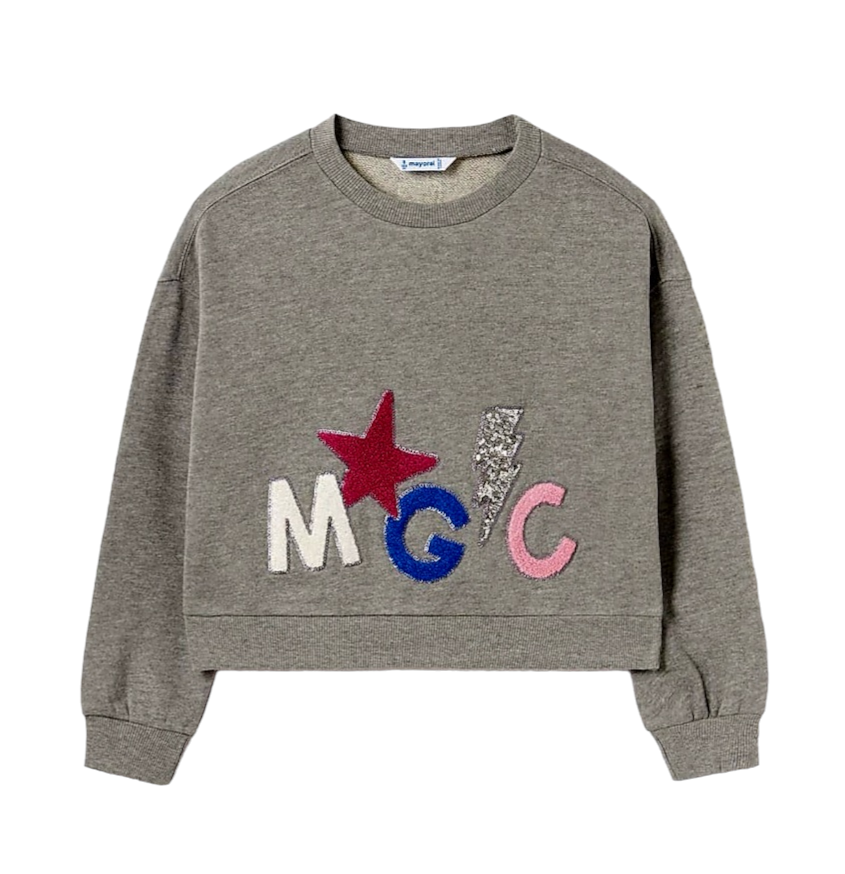 Mayoral Girls Age 8 Textured Graphic Sweatshirt