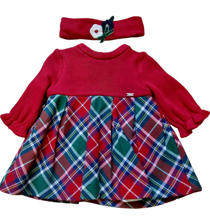 Mayoral Newborn Girls Tartan  Dress