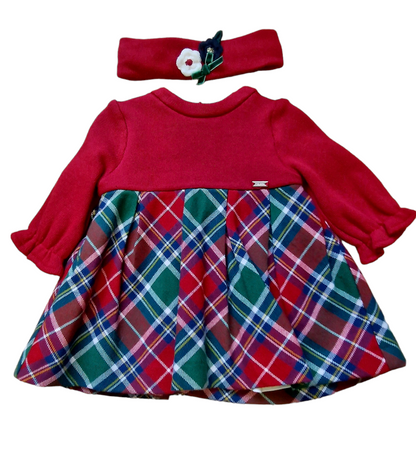 Mayoral Newborn Girls Tartan  Dress