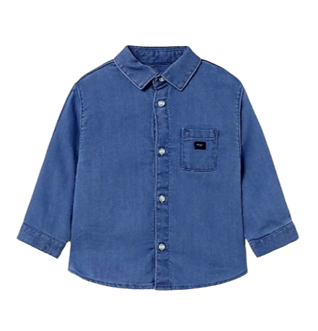 Mayoral 12 Month Boys Long Sleeved Soft Denim Shirt