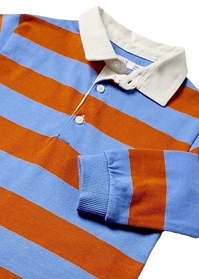 Mayoral 12 Month Boys Long Sleeved Striped Polo Shirt