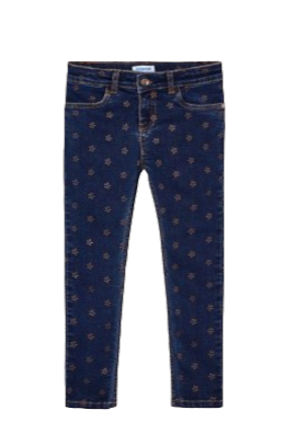 Mayoral Girls Age 4 Floral Print Skinny Jeans