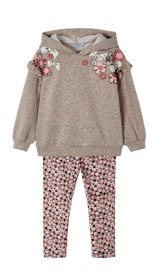 Mayoral Girls Age 4 Glittery Hoodie & Super Soft Leggings Set