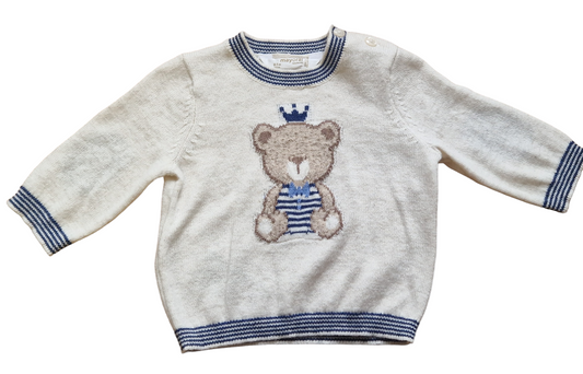 Mayoral Newborn Boys Knitted Jumper With Teddy Motif