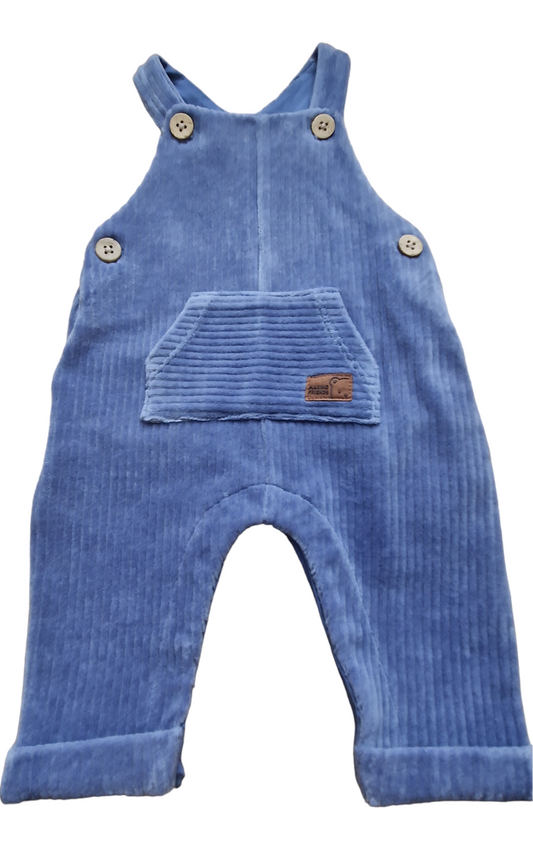 Newborn Boys Blue Dungaree Corduroy Trousers