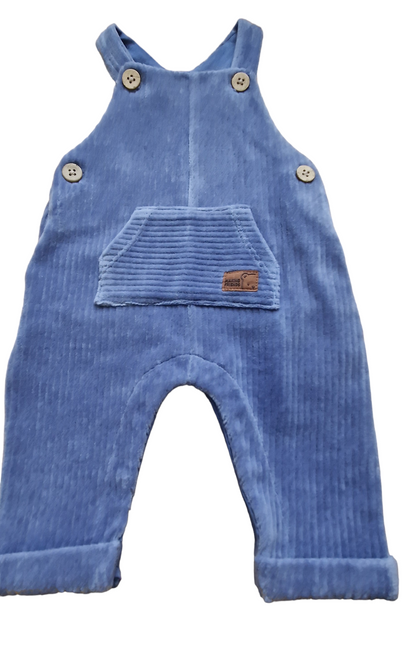 Newborn Boys Blue Dungaree Corduroy Trousers