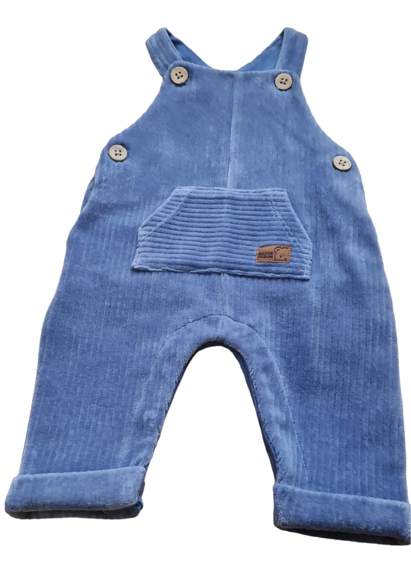 Newborn Boys Blue Dungaree Corduroy Trousers