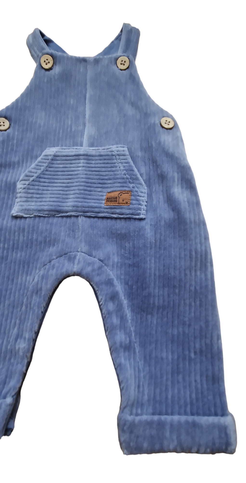 Newborn Boys Blue Dungaree Corduroy Trousers