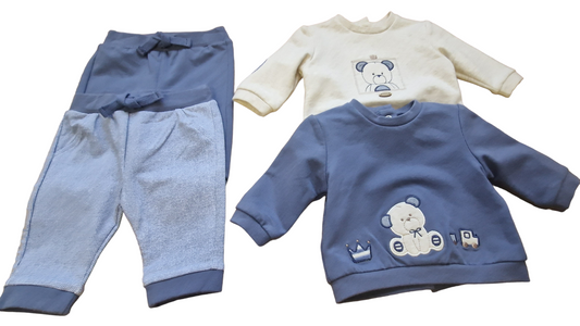 Mayoral Newborn Boys Four-Piece Mix and Match Set With Teddy Theme