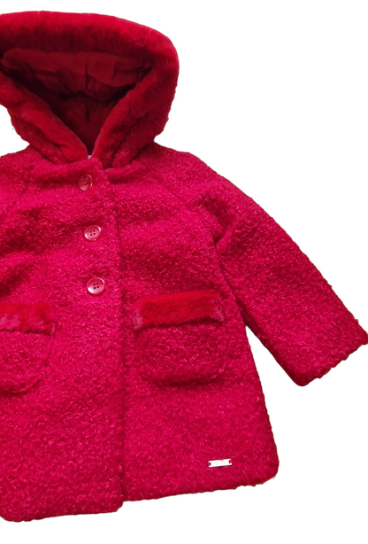 Mayoral Girls Age 12 Months  faux Wool Hooded Jacket