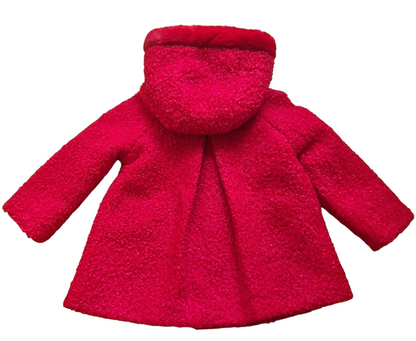 Mayoral Girls Age 12 Months  faux Wool Hooded Jacket