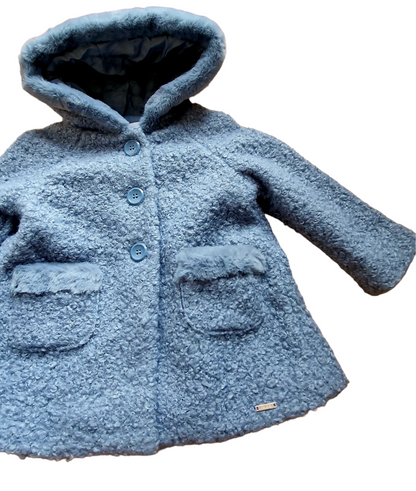 Mayoral Girls Age 12 Months  faux Wool Hooded Jacket