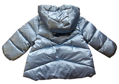 Mayoral Girls Age 12 Months Metallic Blue Puffer Jacket