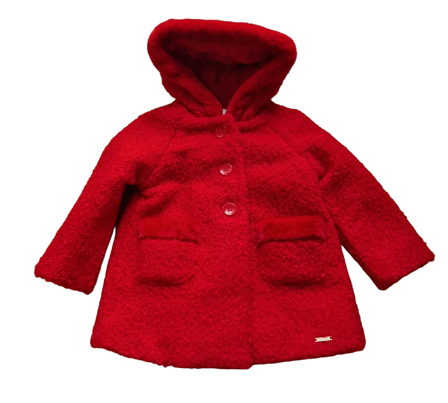 Mayoral Girls Age 12 Months  faux Wool Hooded Jacket