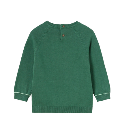 Mayoral 12 Month Boys Green Knitted Cotton Jumper