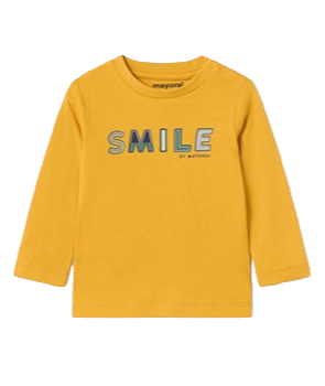 Mayoral 12 Month Boys Long Sleeved 'Smile' Graphic Print Tee