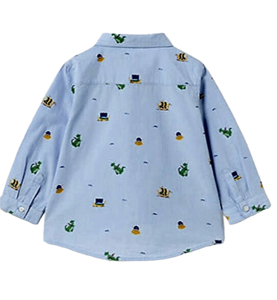 Mayoral 12 Month Boys Viking Print Cotton Shirt