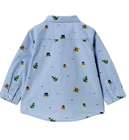 Mayoral 12 Month Boys Viking Print Cotton Shirt