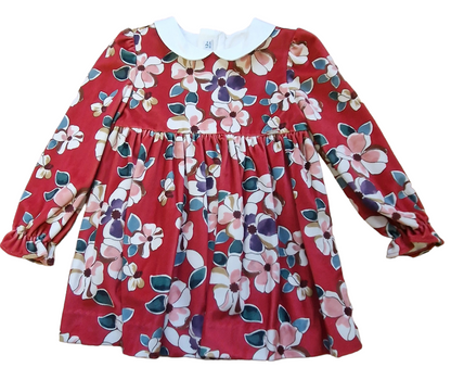 Mayoral Girls Age 12 Months Printed Velvet Dress