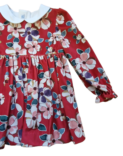 Mayoral Girls Age 12 Months Printed Velvet Dress