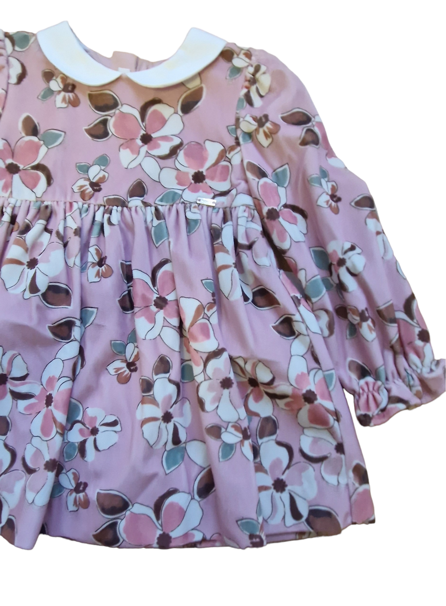 Mayoral Girls Age 12 Months Printed Velvet Dress