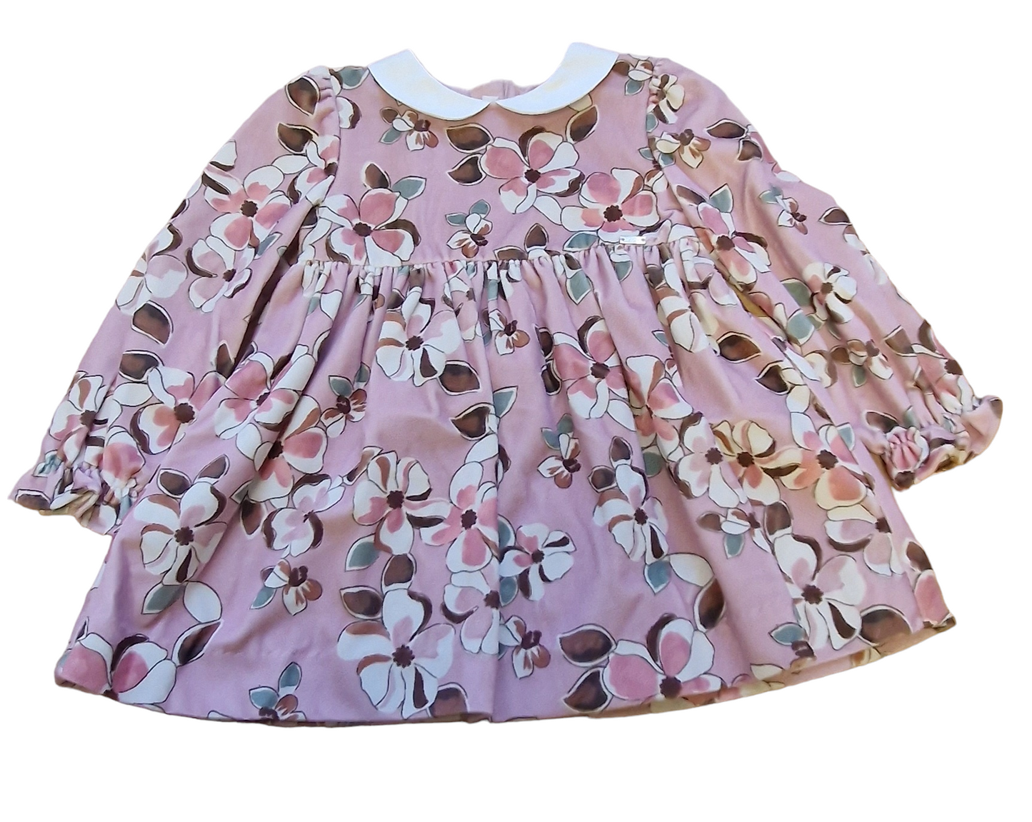 Mayoral Girls Age 12 Months Printed Velvet Dress