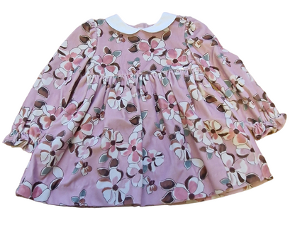 Mayoral Girls Age 12 Months Printed Velvet Dress