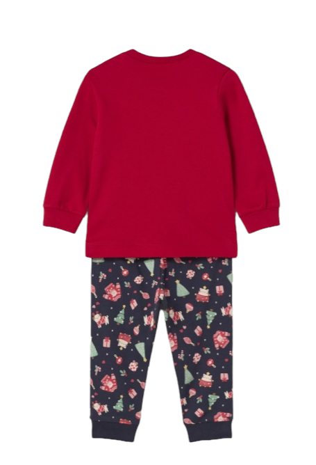 Mayoral Girls Age 12 Months Two-Piece Christmas Cotton Pyjamas/ Loungewear Set With Bag