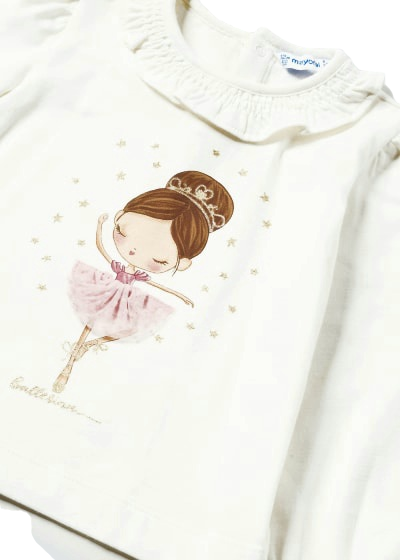 Mayoral 12 Month Girls Ballerina Printed Cotton Top