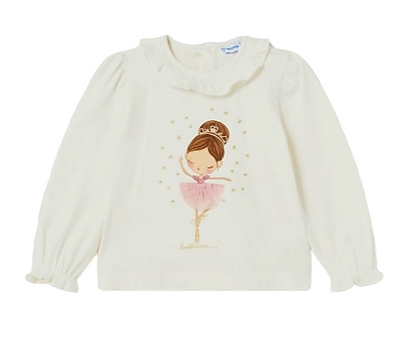 Mayoral 12 Month Girls Ballerina Printed Cotton Top