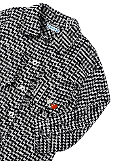 Mayoral Girls Age 4 Houndstooth Print Shirt