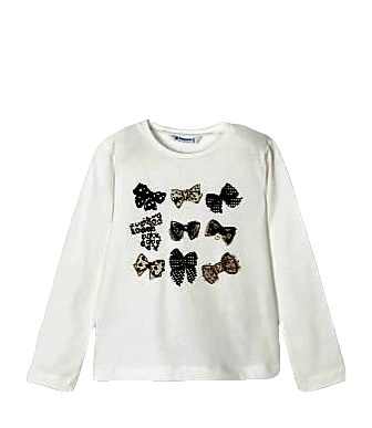 Mayoral Girls Age 4 Long-sleeved Graphic Print Top With Hair  Scrunchie