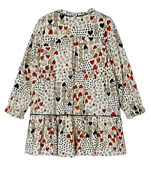 Mayoral Girls Age 4 Heart Print Dress