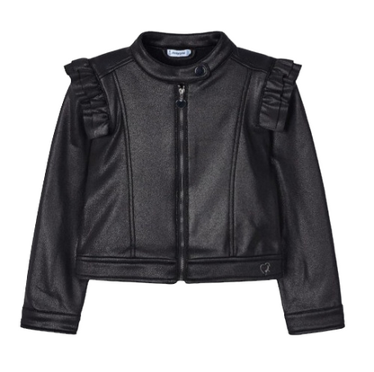 Mayoral Girls Age 4 Faux Leather  Look Fabric Biker Style Jacket