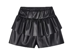 Mayoral Girls Age 4 Faux Leather Tiered Skort