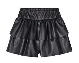 Mayoral Girls Age 4 Faux Leather Tiered Skort