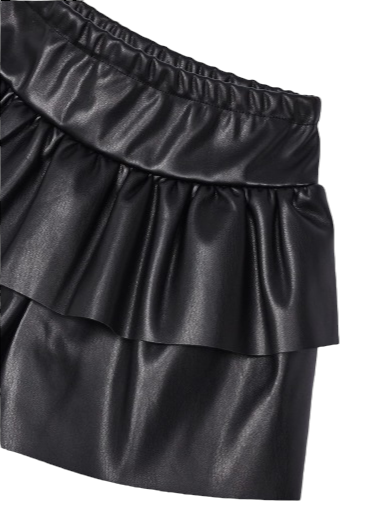 Mayoral Girls Age 4 Faux Leather Tiered Skort