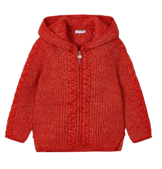 Mayoral Girls Age 4 Hooded Knitted Cardigan