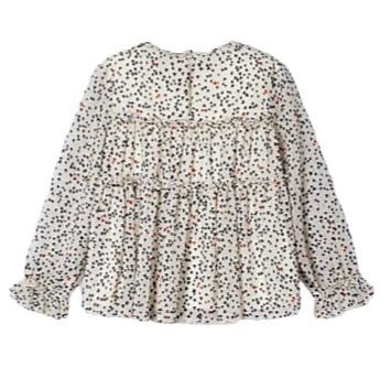 Mayoral Girls Age 4 Long-Sleeved Chiffon Heart Printed Blouse