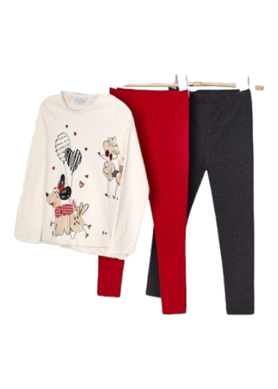 Mayoral Girls Age 4 Two-Pair Leggings Set