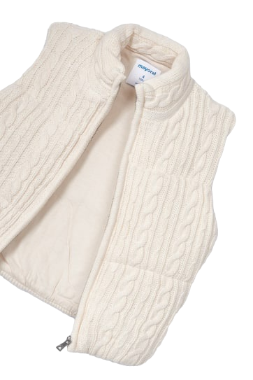 Mayoral Girls Age 4 Cable Knit Gilet