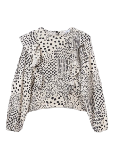 Mayoral Age 8 Long-Sleeved Printed Blouse